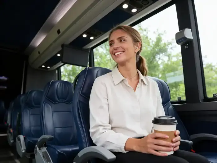 passenger on charter bus